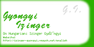 gyongyi izinger business card